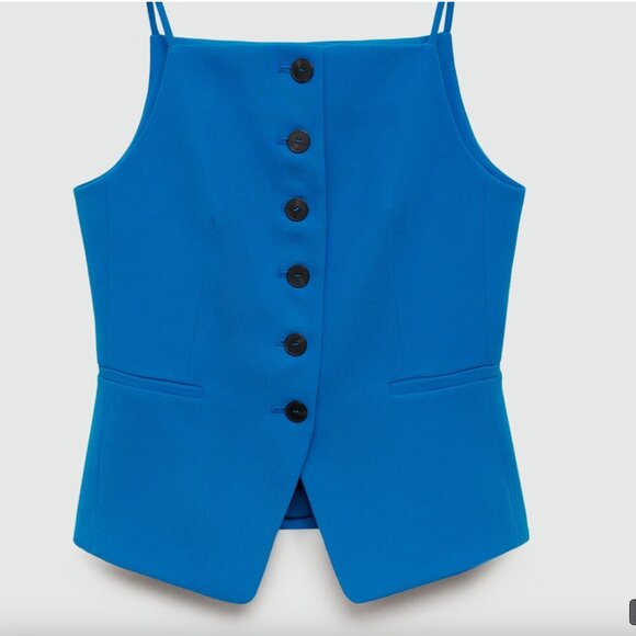 MANGO Halter-neck gilet with buttons Size S NEW WITH TAG! - Picture 6 of 11